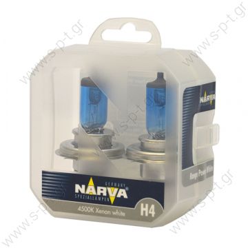48680 – NARVA Σετ Λάμπες 12V Range Power White H4 60/55W P43 (Σετ των 2) 48680 - NARVA - 