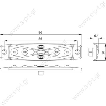 560-0.06/12 - DASTERI,ΦΑΝΟΣ ΟΓΚΟΥ ME 6 LED ΛΕΥΚΟΣ 560   ΦΑΝΟΣ ΟΓΚΟΥ ΜΕ 6 LED KITΡΙΝΟΣ 560    560-0.05/12   LED ΠΛΕΥΡΙΚΟΣ ΦΑΝΟΣ ΟΓΚΟΥ 12V Ή 24V - 