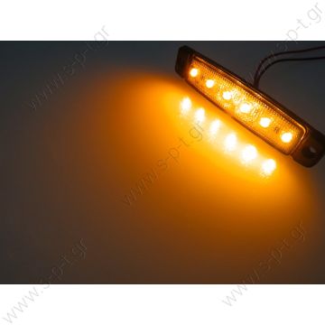 560-0.06/12 - DASTERI,ΦΑΝΟΣ ΟΓΚΟΥ ME 6 LED ΛΕΥΚΟΣ 560   ΦΑΝΟΣ ΟΓΚΟΥ ΜΕ 6 LED KITΡΙΝΟΣ 560    560-0.05/12   LED ΠΛΕΥΡΙΚΟΣ ΦΑΝΟΣ ΟΓΚΟΥ 12V Ή 24V - 