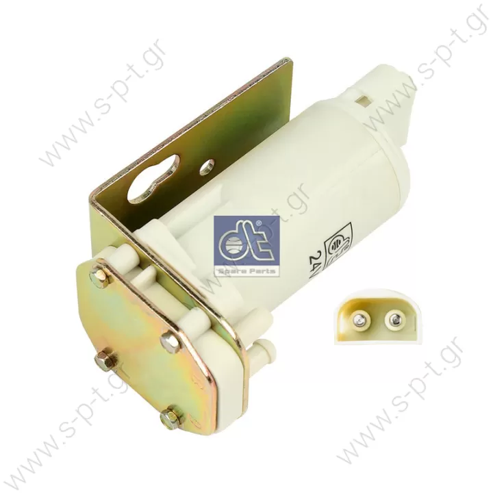 2.23045   DT Αντλία νερού πλύσης, καθαρ. τζαμιών   Washer pump replaces VDO: 246 075 051 007  Art. No. 2.23045   1606929  VOLVO 1606929 Water Pump, window cleaning