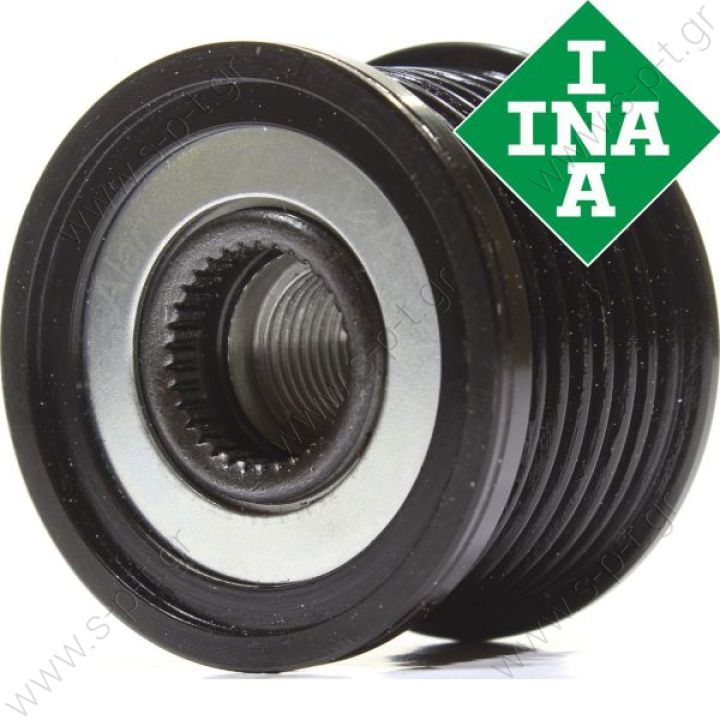 535008410, INA ΤΡΟΧΑΛΙΑ ΔΥΝΑΜΟ   MERCEDES  7PV   Original INA freewheel pulley Mercedes E class W211 E 400 Cdi  720060 F00M349826 F00M391110 F00M991157 FOOM349826 FOOM391110 FOOM991157 F23612701 F23612702 F23612703 6281500060