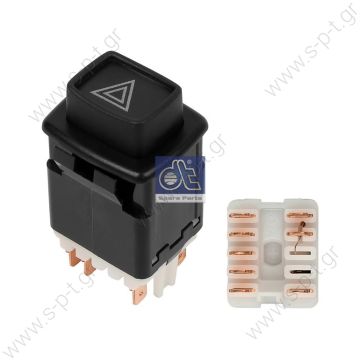 1.21033 – DIESEL TECHNIC, Πλήκτρο Αλάρμ Scania   1.21033 DT Διακόπτης φώτων έκτακτης ανάγκης ΑΛΑΡΜ   Hazard warning switch Art. No. 1.21033 ALARM SCANIA 142-3 - 