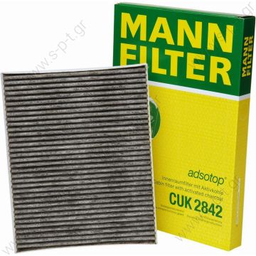 CUK 2842, MANN   ΦΙΛΤΡΑ ΚΑΜΠΙΝΑΣ (21318) V.W    Φίλτρο Καμπίνας ¶νθρακος (A/C) Mann 7H0819631A Φίλτρο Καμπίνας MANN-FILTER CUK2842  Αριθμοί OEM 955.572.219.10 - PORSCHE 7H0 819 631 A - VAG JZW 819 653 E - VAG