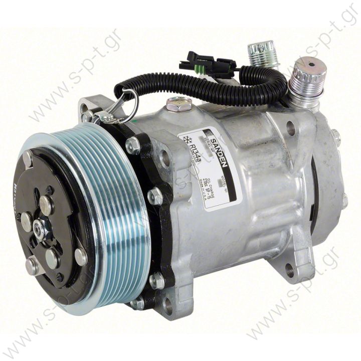 ΣΥΜΠΙΕΣΤΗΣ SANDEN COMPRESSOR SANDEN FIX R134A U4711 Sanden    Compresor Original Sanden    Air conditioning compressor SD7H15 4711   4711 Compressor SD7H15  	R134A Displacement:   COMPRESSOR, NEW, SANDEN, VOLVO TRUCK, KENWORTH, 8PV 119MM, 12V, JDA HEAD 
