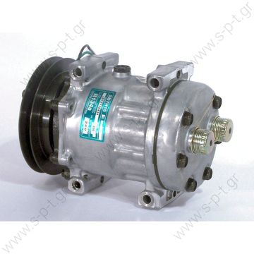 8133 SANDEN ΣΥΜΠΙΕΣΤΗΣ CATERPILLAR SD7H15 A1 24V H-ROT IVECO SD7H15 A1 24V H-ROT  COMP SD7H15 24V 1 GRV HOR TUBE    OEM CODE (Manufacturer references)  IVECO : 500388059 NEW HOLLAND : 6901439  - 
