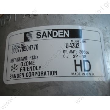 40405268 183-5106  ΣΥΜΠΙΕΣΤΗΣ CASE IH SANDEN SD7H15 14V 152PV8   955C 963C 930H 990H    Sanden Compressor # 4840 4302 CATERPILLAR OEM# 183-5106  Compressors  CATERPILLAR 183-5106 (1835106), Compressor, air conditioning - 