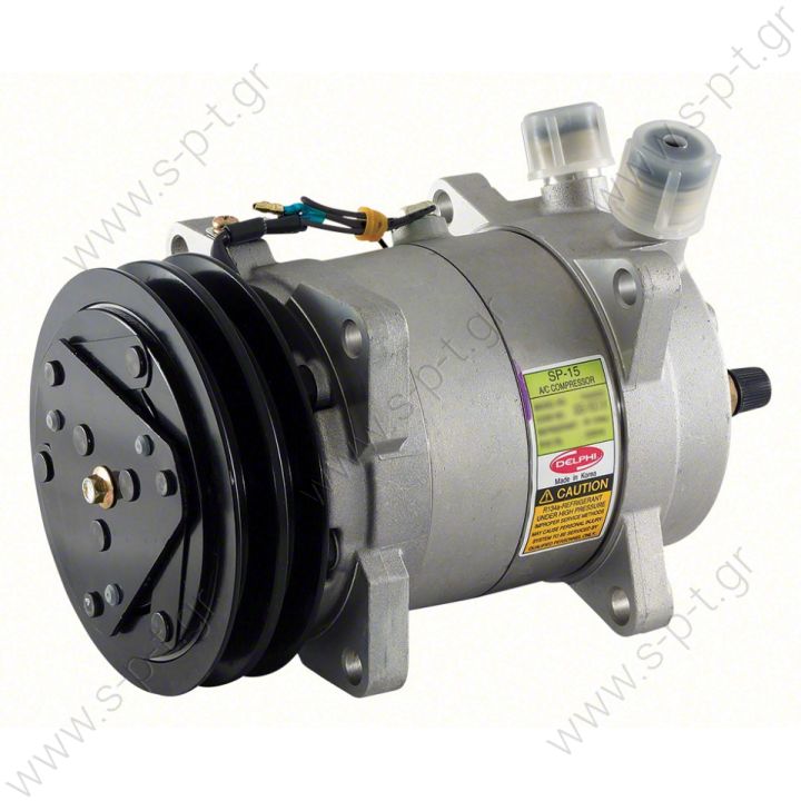 ΣΥΜΠΙΕΣΤΗΣ HARRISON   COMPRESSOR, DELPHI, SP15  132MM-12V 2A CHARGE PORTS R134A SP-15 WILL REPLACE SD5, SD7  COMPRESSOR DELPHI (HARRISON) SP15 - 205B64 TYPE : SP15 12V 2A 