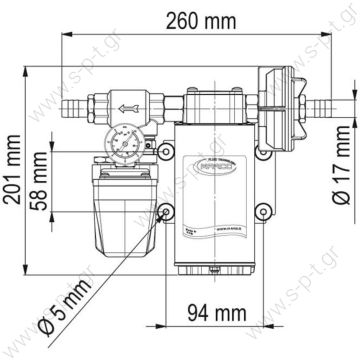 16462013 UP6/A 24V  MARCO  ΑΝΤΛΙΑ  κατάλληλη για συστήματα πιέσεως νερού σε σκάφη και τροχόσπιτα. Αντλία αυτόματης αναρρόφησης πρεσοστατική με ροή 26 λίτρα το λεπτό - 