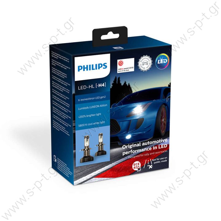 11342XUWX2   ΛΑΜΠΑ Η4 LED 12V-24V RANGE PERFORMANCE       X-tremeUltinon LED gen2   H4 = 11342XUWX2 = 22W LB / 22W HB   NEW Philips XtremeUltinon LED-gen2 HEADLIGHT bulbs!
