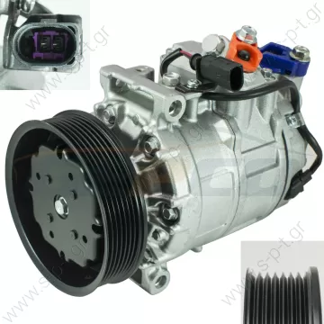 DCP32031  DENSO ΚΟΜΠΡΕΣΕΡ A/C VAG  VW Touareg '05-'06 Compressor 7PK 110mm 7SEU17 Denso# 447190-7590   Denso 447190-7590, 437100-5420, Touareg 3.6L, Audi Q7 3.6L, Porsche Cayenne 4.4L     Denso AC Compressors DCP32031 DCP32031 447190-7590 4471907590  - 