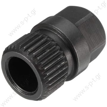 T50 TORX    ΕΞΟΛΚΕΑΣ  ΤΡΟΧΑΛΙΩΝ   Pulley Access Tool Suit Clutch Type  Pulley Access Tool Suit Clutch Type Connection Type: Spline/Hex Ends Overall Length: 74mm Application: Suit Clutch Type  Pulleys On Bosch 0 123/4  - 