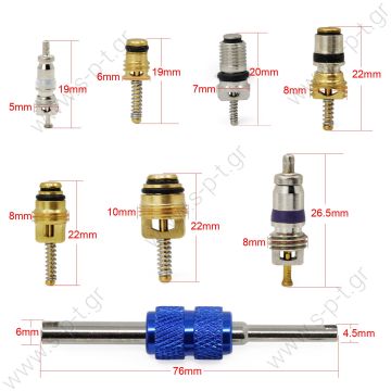MT9510 KIT  ΒΑΛΒΙΔΑΚΙΑ   A/C valves; MT9510 VALVE CORES SET - 