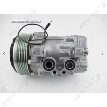 71-0005012  ΚΟΜΠΡΕΣΕΡ A/C      SANDEN, 7176 -7B10 12V 112MM 6-V, R134A PAD R/H SIDE    SD 7B10-7176 12V  ΚΟΜΠΡΕΣΕΡ A/C   SANDEN  7176 SD7B10 w/6GR Clutch  Sanden 7176    ΚΟΜΠΡΕΣΕΡ A/C   SANDEN  SD7B10  7176   w/Clutch SSB 7186 - 6GR SD7B10    - 