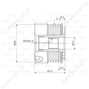 588007  VALEO ΤΡΟΧΑΛΙΑ ΔΥΝΑΜΟ   ΟPEL ΑSTRA G CORSA C VECTRA C ZAFIRA 5PV  INA 535 0172 10    I-3571  ΤΡΟΧΑΛΙΑ ΔΥΝΑΜΟΥ   PVF5 17 / 54-43.5 F00M991128 Litens     4555063 für OPEL ASTRA CC T98 Caravan VECTRA Z02 F70 Mk            - 