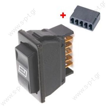 51597 ΔΙΑΚΟΠΤΗΣ ΗΛΕΚΤΡΙΚΩΝ  .ΠΑΡΑΘΥΡΩΝ ΦΩΤΙΖΟΜΕΝΟΣ UNIVERSAL 40.4 X 21.2 mm 5 ΕΠΑΦΩΝ   - 