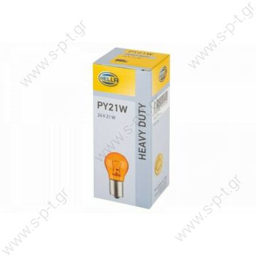 8GA006841241   HELLA 24V 21W  ΚΙΤΡΙΝΙ    HELLA ΛΑΜΠΑ (ΜΟΝΟΠΟΛΙΚΗ)          Lamp PY21W 24V21W yellow For Evobus  Pack = 10 pieces ,manufacturer Spahn  Ref.:. N000000000065 , 8GA006841241 , 9507 - 