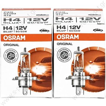 64193    OSRAM ΛΑΜΠΑ Η4 12V 60 - 55W P43T       OSRAM H4 STANDART - 
