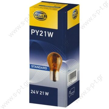 8GA006841241   HELLA 24V 21W  ΚΙΤΡΙΝΙ    HELLA ΛΑΜΠΑ (ΜΟΝΟΠΟΛΙΚΗ)          Lamp PY21W 24V21W yellow For Evobus  Pack = 10 pieces ,manufacturer Spahn  Ref.:. N000000000065 , 8GA006841241 , 9507 - 