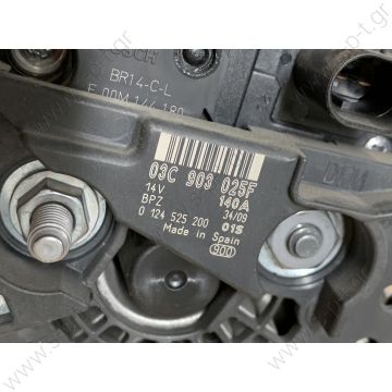 0124525544, BOSCH   ΔΥΝΑΜΟ VAG      03C903025F 0124525200 original VAG alternator generator 140A NEW  Seat 1.2 TSI Bosch Alternator 0124525200 0124525220 0124525223 0124525544   - 