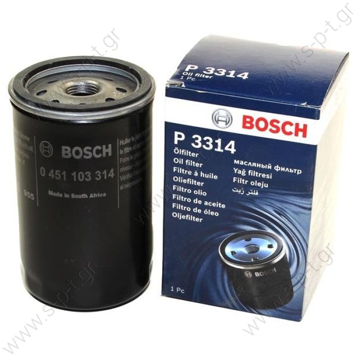 0451103314, BOSCH  ΦΙΛΤΡΟ ΛΑΔΙΟΥ VAG [P3314] BOSCH 0 451 103 314 