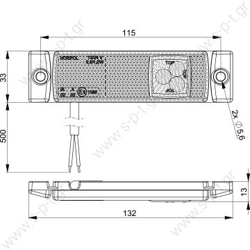 ΦΑΝΟΣ ΟΓΚΟΥ LED ΕΜΠΡΟΣΘΙΟΣ ΜΕ ΑΝΤΑΝΑΚΛΑΣΤΗΡΑ ΛΕΥΚΟΣ LD 0127 HORPOL SCHMITZ 887237 DAF 1731959 1697119 SCANIA 20223579 IVECO 500578370 - 